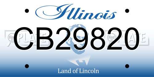 CB29820 Illinois License Plate