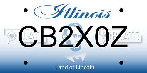 CB2X0Z Illinois License Plate
