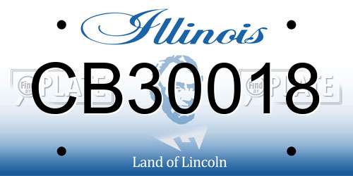 CB30018 Illinois License Plate