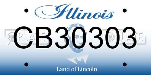 CB30303 Illinois License Plate