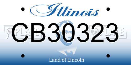 CB30323 Illinois License Plate