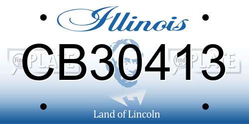 CB30413 Illinois License Plate