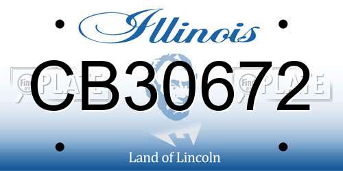 CB30672 Illinois License Plate