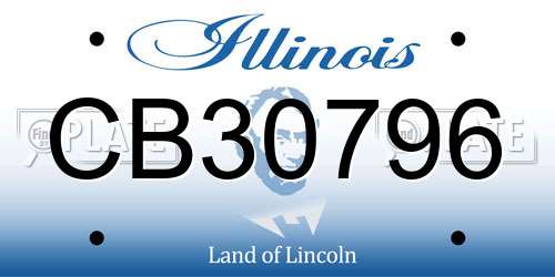 CB30796 Illinois License Plate