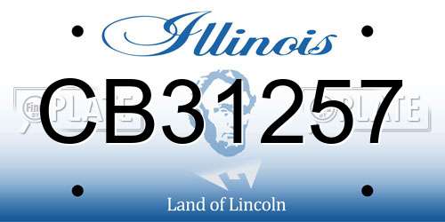 CB31257 Illinois License Plate