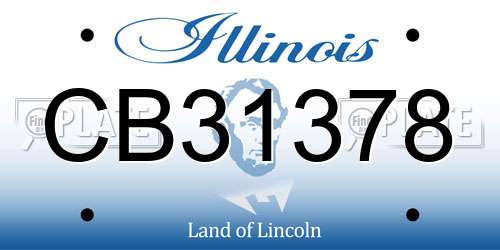 CB31378 Illinois License Plate