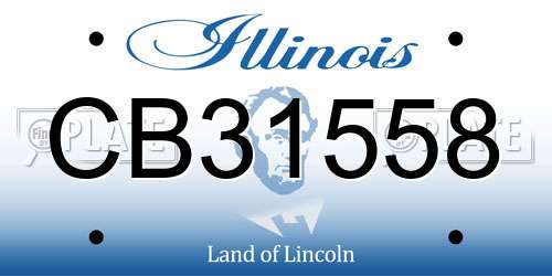 CB31558 Illinois License Plate