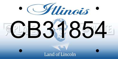CB31854 Illinois License Plate