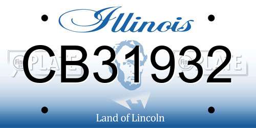 CB31932 Illinois License Plate