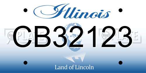 CB32123 Illinois License Plate
