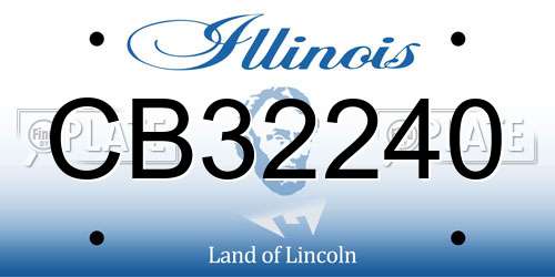 CB32240 Illinois License Plate