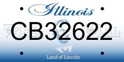 CB32622 Illinois License Plate