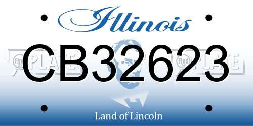 CB32623 Illinois License Plate