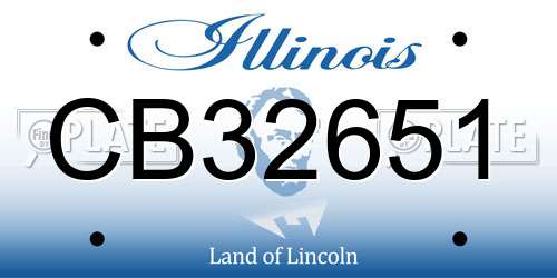 CB32651 Illinois License Plate