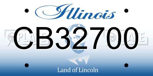 CB32700 Illinois License Plate