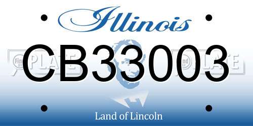 CB33003 Illinois License Plate
