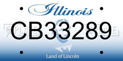 CB33289 Illinois License Plate