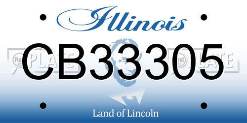 CB33305 Illinois License Plate