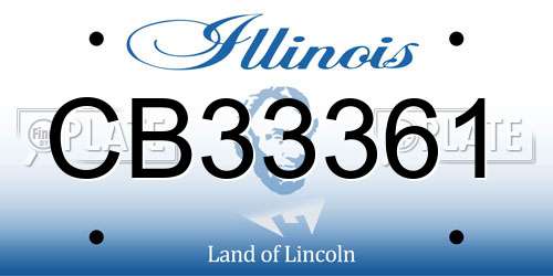 CB33361 Illinois License Plate