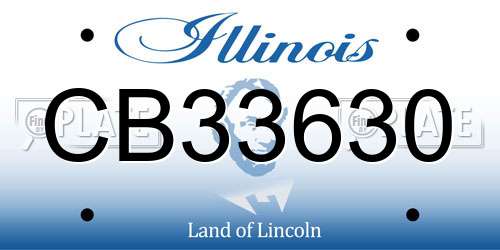 CB33630 Illinois License Plate