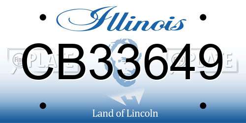 CB33649 Illinois License Plate