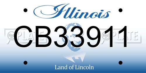 CB33911 Illinois License Plate