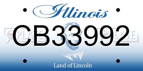 CB33992 Illinois License Plate