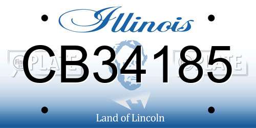 CB34185 Illinois License Plate