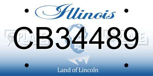 CB34489 Illinois License Plate