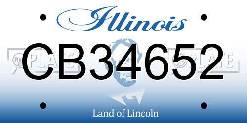 CB34652 Illinois License Plate