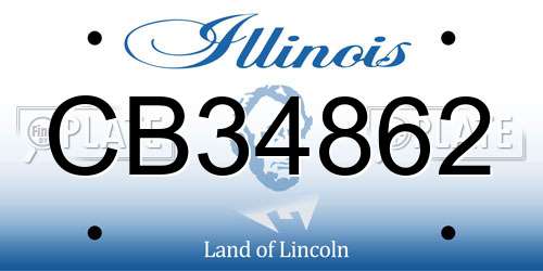 CB34862 Illinois License Plate
