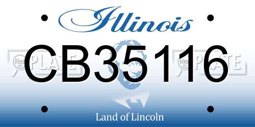 CB35116 Illinois License Plate