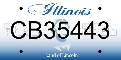 CB35443 Illinois License Plate
