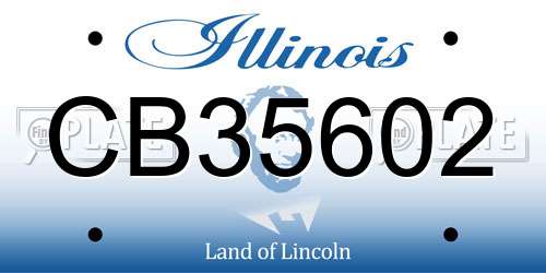 CB35602 Illinois License Plate