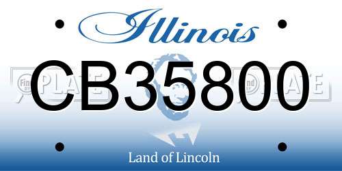 CB35800 Illinois License Plate