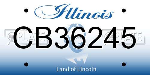 CB36245 Illinois License Plate