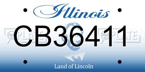 CB36411 Illinois License Plate