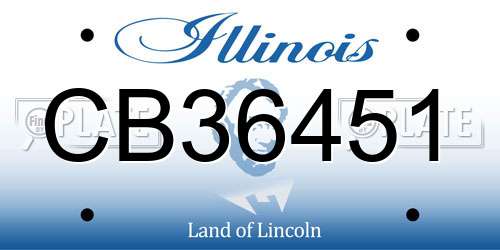 CB36451 Illinois License Plate
