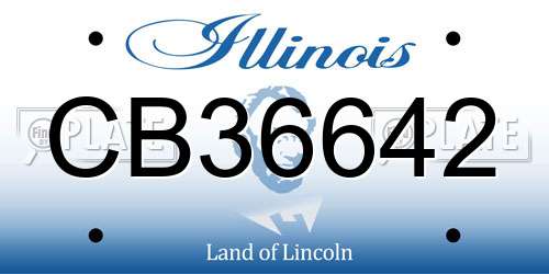CB36642 Illinois License Plate