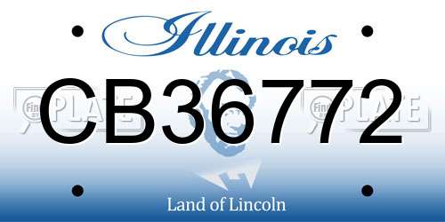 CB36772 Illinois License Plate