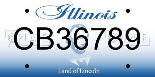 CB36789 Illinois License Plate