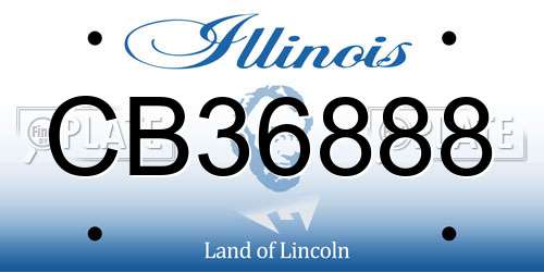 CB36888 Illinois License Plate