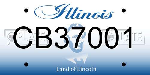 CB37001 Illinois License Plate