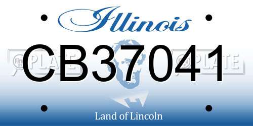CB37041 Illinois License Plate