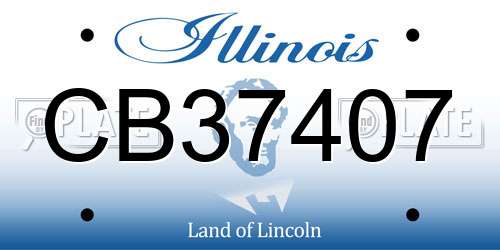 CB37407 Illinois License Plate