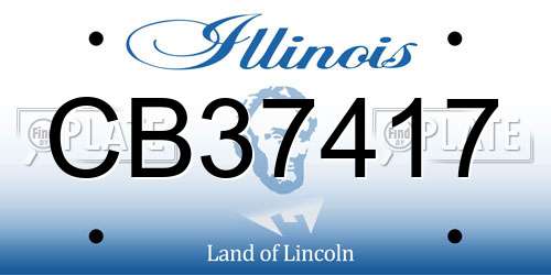 CB37417 Illinois License Plate