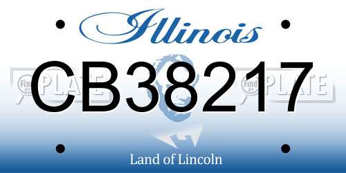 CB38217 Illinois License Plate