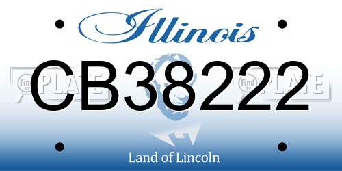 CB38222 Illinois License Plate
