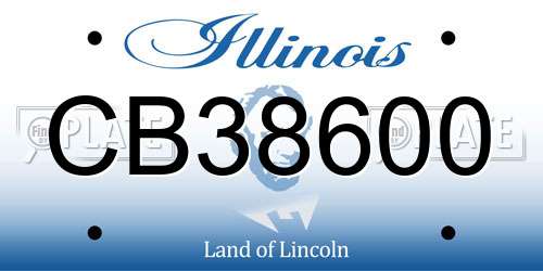 CB38600 Illinois License Plate