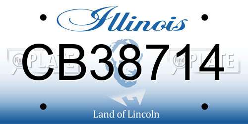 CB38714 Illinois License Plate